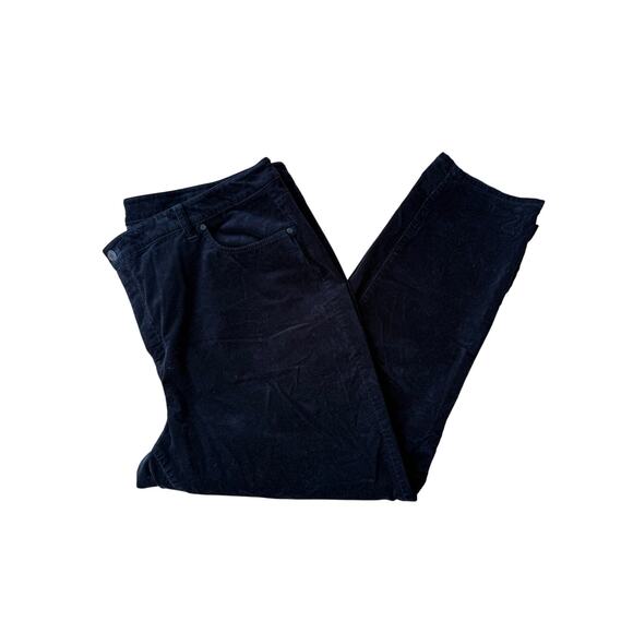 Talbots Black Corduroy Straight Leg Pants Size 22W 90's Classic Casual Office - Picture 3 of 9